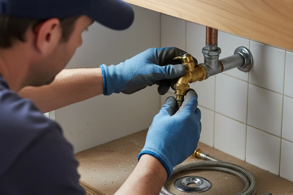 Shutoff valve and fitting work during Emergency Plumbing in Footville